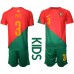 Portugalsko Pepe #3 Dětské Oblečení Domácí Dres MS 2022 Krátkým Rukávem (+ trenýrky)